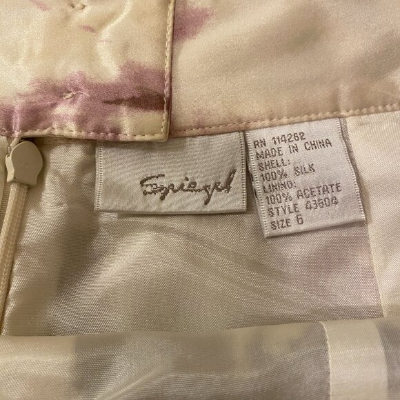 Spiegel 100% Silk Floral Blouse & Skirt Set – Size 10 Top / 6 Skirt - Picture 8 of 16